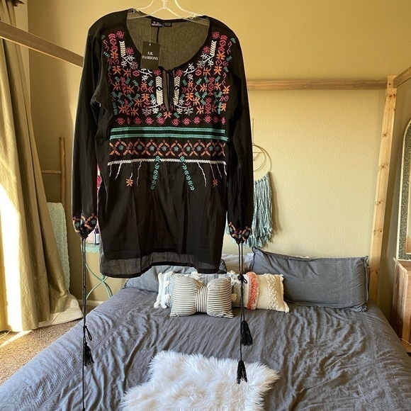 S.R Fashions/ Cotton Bohemian Tunic/ Cover Up - Picture 2 of 6